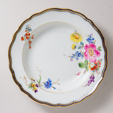 Meissen Suppenteller Blume Bukett A-Kante 23,5 cm 1. Wahl Knaufzeit unbeschädigt