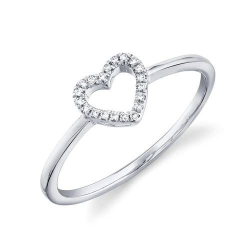 Diamantherzring 14k weißgold - diamantherzring,