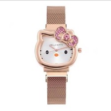 Hello Kitty Damen Armbanduhr Analog Quarz Rosègold