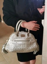 Gianni Versace Handtasche Silber Mäander Klein Vintage Quasten Tasche Bag