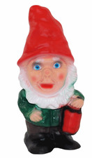 Deko Figur Zwerg H 19 cm Gartenzwerg mit Laterne stehend Gartenfigur Kunststoff