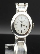 BWC Damenuhr 800/- Silber Handaufzug mit Schmuckarmband 17 Jewels Swiss Made 