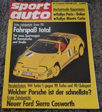 Sport Auto 2/88 Porsche 911 turbo, 944 turbo 911 Clubsport, Ford Sierra Cosworth