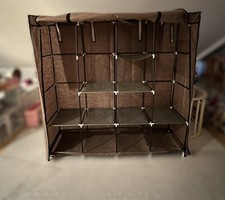 UDEAR Kleiderschrank Stoffschrank Faltschrank Braun Wardrobe Storage
