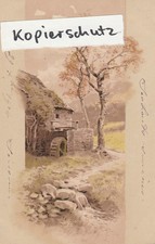 AK Künstlerkarte (Mühle mit Wasserrad). Gelaufen 1904