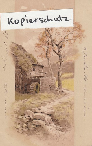 Künstlerkarte mühle mit - ak, (mühle