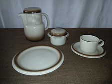 Kaffeegeschirr für 12 Personen Thomas Porzellan braun-beige, 1980er Jahre