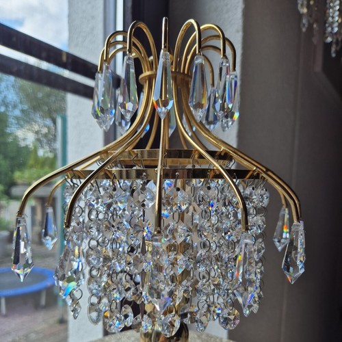 Vintage kristall lampe messing - vintage,