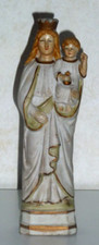 Gipsfigur Mutter Gottes Maria mit Kind Madonna sakral alt ca. 100 Jahre - 21 cm