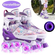 Rollschuhe Kinder Roller Skates mit LED Rädern Verstellbar Kinderrollschuhe NEU