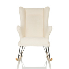 hjh LIVING Loungesessel Schaukelstuhl MAPOON Bouclé Stoff weiß Relaxsessel      