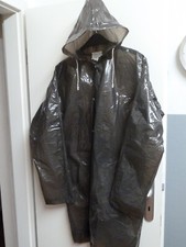 Glanz PVC Damen Regenmantel Kapuze Friesennerz Regenjacke transparent Gr. 52/54