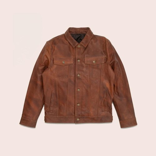 Herren echt vintage lederjacke - echt,