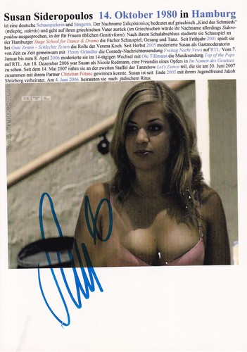 Autogramm susan sideropoulos - autogramm,