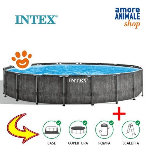 Intex prism rundpool grauwood - intex,