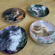 4x Katzen Sammelteller-3 von Franklin Mint Purrfection Nancy Matthews+ 1 Kaiser