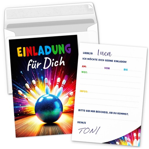 Einladungskarten bowling - einladungskarten,