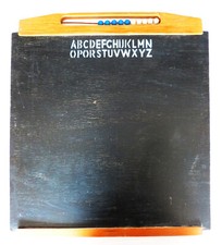 Auflösung: Nachl-Alte Kreidetafel mit ABC+Rechenschieber-Sehr Alt--Hingucker