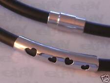 HERRENKETTE EDELSTAHL KETTE HERREN KAUTSCHUK SCHWARZ 