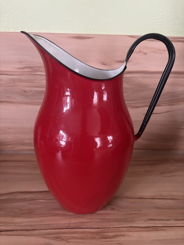 Emaille krug rot shabby - emaille,