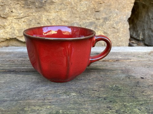 Kaffeetasse rot achteckig