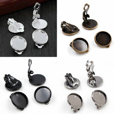 Cabochon Ohrclips Fassung Rohling 10mm 12mm Farbe silber bronze schwarz metallic