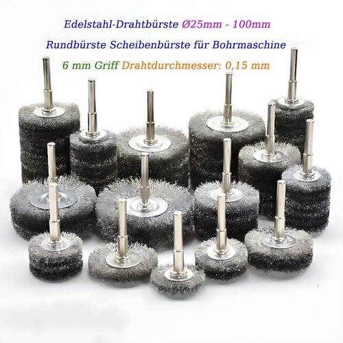 Edelstahl drahtbürste ø25mm - edelstahl-drahtbürste,