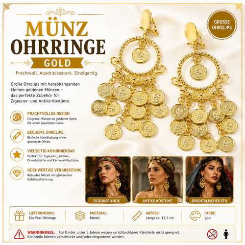 Münz ohrringe gold ohrclips - münz,