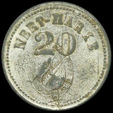 BIERMARKE: 20 Pfennig. SCHULTHEISS-PATZENHOFER AM KNIE - GEORG KÜNZ - BERLIN.