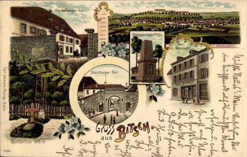 Litho bitche bitsch - bitsch, lothringen