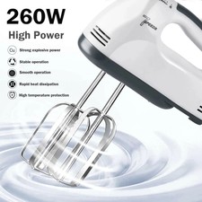 260W Praktischer Handmixer aus Edelstahl mit 7 Geschwindigkeitsstufen für Küche