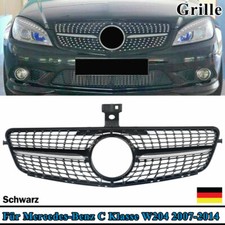 Sport Kühlergrill Für Mercedes C Class W204 Sport Diamant OPTIK Schwarz 07-14 DE
