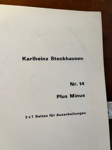 Karlheinz stockhausen partitur - karlheinz,