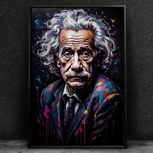 Wandbild bunt albert einstein - wandbild,,