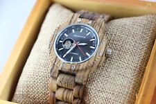 BEDATE Holzuhr Handaufzug