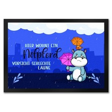 Nilpferd Fußmatte in 35x50 cm