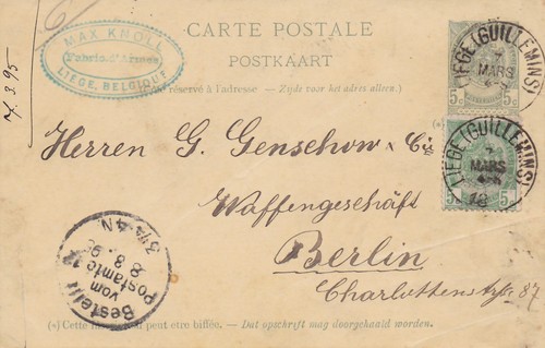 Belgien postkarten 1895 geco - postkarten,