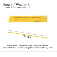 Drehpendel Jahresuhr Feder Pendelfeder Drehpendelfeder Pendelfederstahl 160 mm