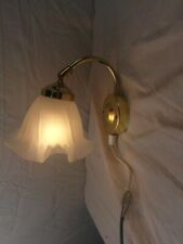 Wandlampe Wandarm Messingoptik Glasschirm Verstellbar Antik Stil Leuchte o5c1