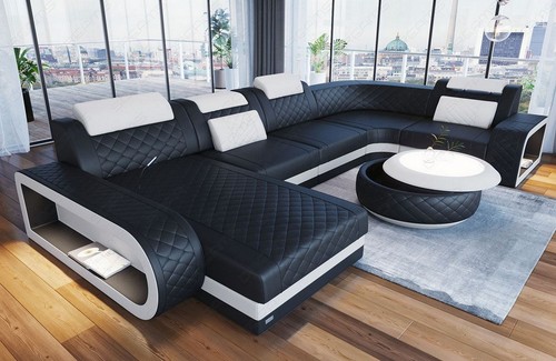 Leder sofa wohnlandschaft - leder,