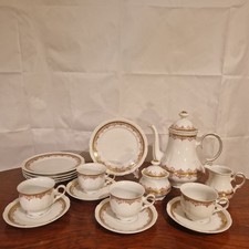 Mitterteich Bavaria Form 2000 Kaffeeservice Rosa Rosen Goldbordüre 16 Tlg.