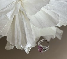 Schöner Damenring 925 Silber Vintage Stil mit Zirkonia Weiß. Zirkonia Rosa Gr 7