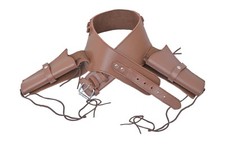 Holster Gürtel Cowboy Style Pistole Revolver hellbraun hochwertig Echtleder