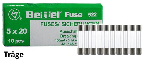 10x feinsicherung glas - feinsicherung, g