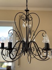 Kronleuchter Schwarz Metall 5Flammig