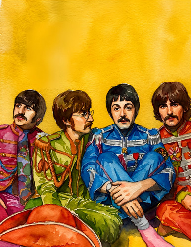 The beatles yellow - yellow, watercolor