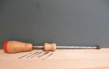 Schraubendreher Drillbohrer Kunz - Holz Metall mit 6 Bohrnadeln - alt