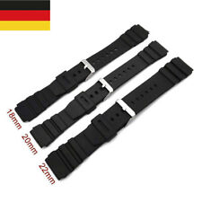 Kautschuk Armband Taucher Uhrenarmband Schwarz 16 18 20 22 24mm NEU