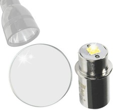 HQRP Set: Glas Linse Und 3W LED Lampe für Maglite 2C 3C 2D 3D Zelle Flashlights