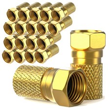 20x F Stecker 7mm Sat Kabel Stecker Koaxialkabel TV Antennenstecker Vergoldet